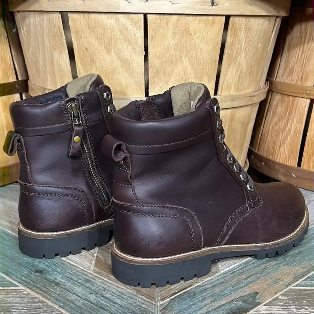 Kodiak Delson Brown Leather Waterproof Lined Zip-Up Lace-Up Boots Mens Size 9
